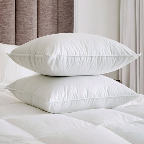 Highland Feather 800 Loft European White Down Pillow 700TC Pure Cotton Casing, One Pillow