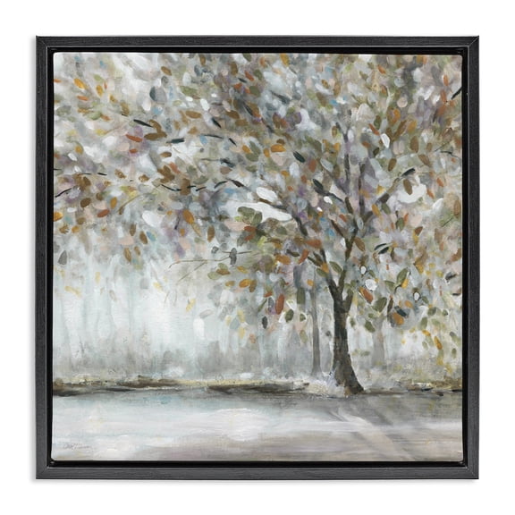 Stupell Industries Rustic Lodge Woodland Nature Tree Black Floating Frame Canvas Art, 18 x 18, by Carol Robinson