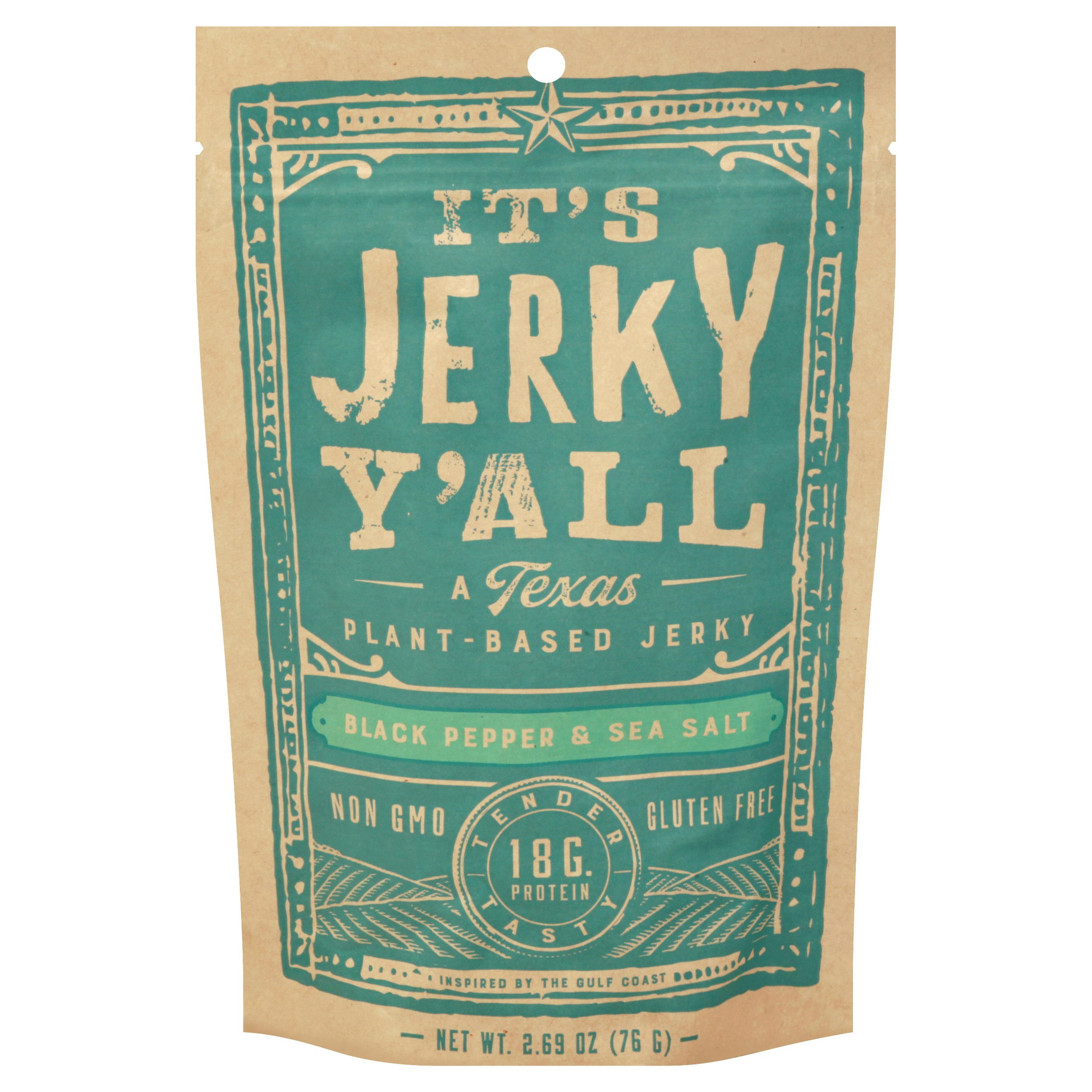 Its Jerky Yall Jerky Plant Based Black Pepper Sea salt Pack of 6