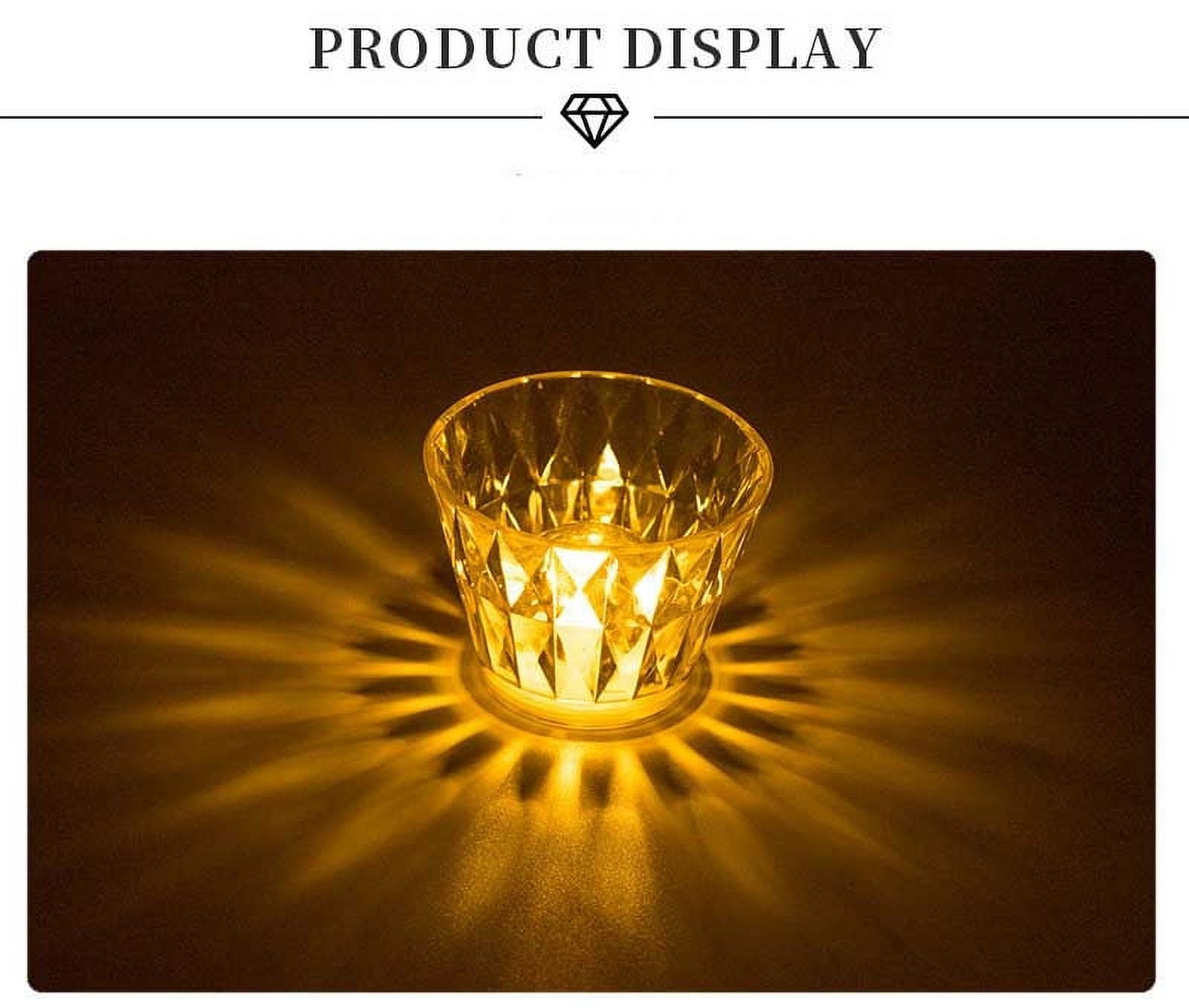 Clearance Under $5! Portable Crystal Table Lamp,Acrylic Cordless LED Desk Lamp with Touch Control, Rechargeable Lamp, Night Light, Bedside Lamp,Dining Room Lamp A
