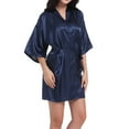 thumbnail image 5 of Bramtres Silk Pajamas Pj Sets Women's Soild Satin Sleepwear Pajamas Bathrobe Nightgown For Bride Wedding Party Nightgowns for Women Womens Pajama Sets Cotton Pajamas Blue XL, 5 of 10