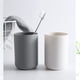 thumbnail image 3 of EeaseMX Taza de cepillo de dientes de baño de 5 piezas Copa de diente de color sólido Parejas Copas de cepillado de dientes simples para baño Gris, 3 of 8