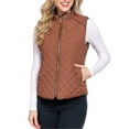 thumbnail image 2 of NE PEOPLE Women’s Quilted Vest – Lightweight Sleeveless Full Zip Up Casual Stand Collar Padding Gilet Jacket with Pockets NEWV40 New Camel S, 2 of 7