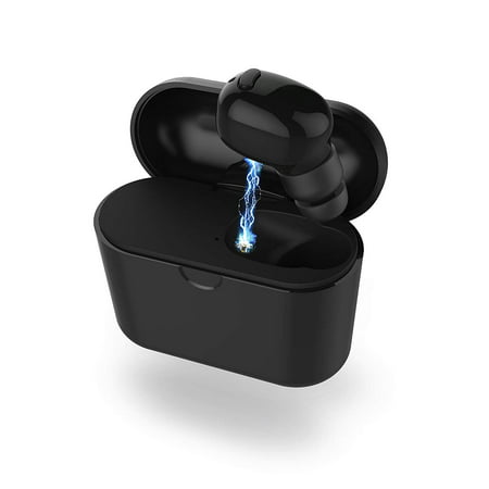 2019 Newest Bluetooth 4.2 Wireless Earbud, Mini Single Earpiece with 36 Hour Playing Time - 700mAh Portable Charging Case, Mic and Clear Sound for Hands-free Calls, Gym, Music, Podcasts (1
