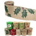 thumbnail image 2 of 6.56ft Christmas Burlap Ribbon Decorative Burlap Ribbon Roll Jute Burlap Roll, 2 of 3