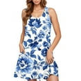 thumbnail image 2 of Viikei Womens Dresses Plus Size Spring,Women's Spring/Summer Casual Sleeveless Round Neck Fashion Floral Print Dress Sleeveless Round Neck Dress Multicolor L, 2 of 5