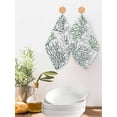 thumbnail image 2 of Sage Green Gray Coral Coastal Kitchen Dish Towels for Drying Dishes Set of 2, Summer Beach Seaside Nautical Waffle Weave Microfiber Hand Tea Bathroom Towels Quick Dry & Absorbent Towel 12x12, 2 of 7