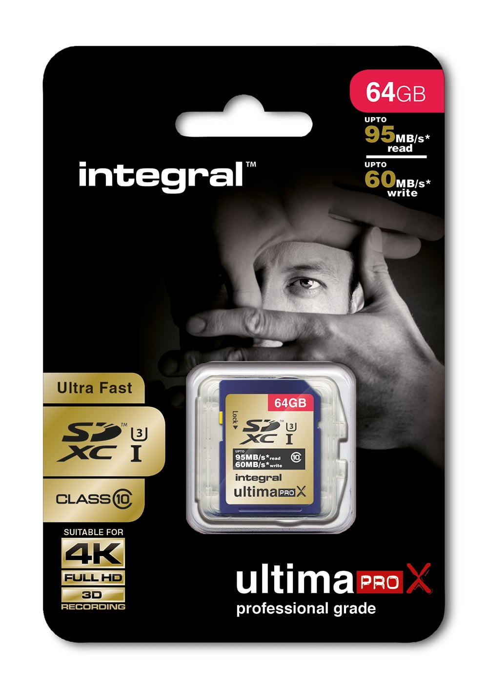 64GB ULTIMAPRO x Gold SDXC C10 UHS-I tarjeta de memoria SD de U3 para Completo 4K HD Video. 
