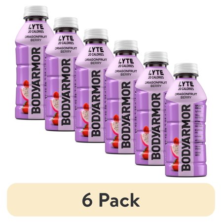 (6 pack) BODYARMOR Lyte Dragonfruit Berry Electrolyte Sports Drink Bottle, 16 fl oz