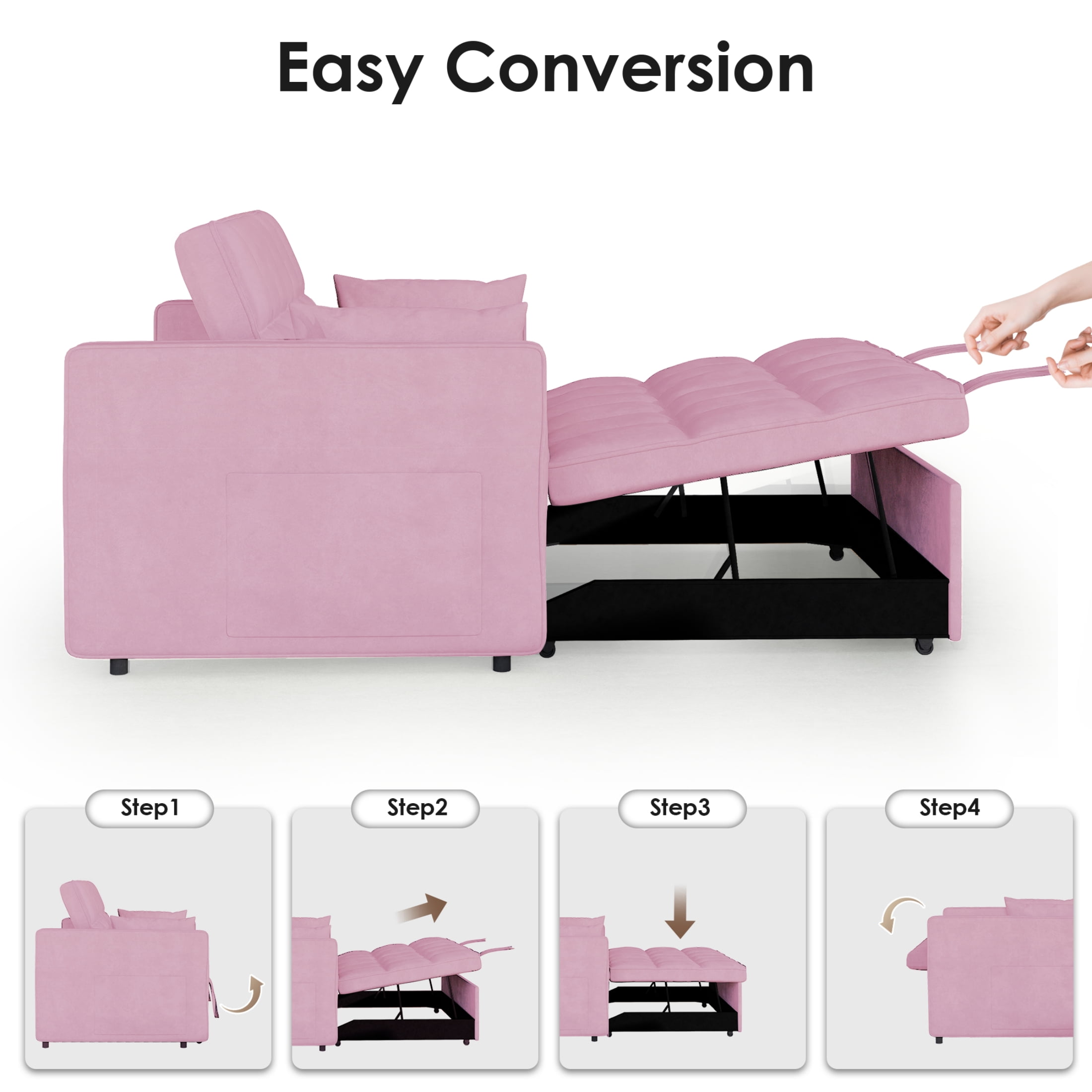 Sofa Bed, Pink
