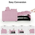 thumbnail image 4 of AISWORD 3 in 1 Convertible Sleeper Sofa Bed for Living Room, 55" Velvet Pull Out Couch, Space-Saving Loveseat with Adjustable Back, Side Pocket and 2 Pillows, Pink, 4 of 6