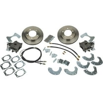 Speedway Motors Rear End Disc Brake Conversion Kit, Includes Single Piston Calipers, E-Brake Cables, D154 Pads, Rubber Hoses, Caliper Brackets, Fits 9 Inch Ford Truck
