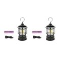 thumbnail image 3 of Bewildely Linterna de mochilero de camping vintage lámpara colgante de tienda de campaña regulable portátil accesorio de iluminación de luz Negro 2Conjunto, 3 of 6