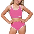 thumbnail image 2 of Swimsuit for Girls 2 Piece Tankini with Skirt Upf Rash Guard Swimsuit for Beach Baby Bathing Suit Girl Hot Pink 11-12 Years, 2 of 6
