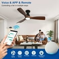 thumbnail image 4 of Depuley 42-Inch Walnut Ceiling Fan with Lights: Alexa & App Remote Control，Dimmable Indoor Outdoor Fan with 6-Speed ＆ 3 CCT, 4 of 9