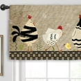 thumbnail image 4 of Rooster Farmhouse Kitchen Curtain Valance 54W x 18H Rod Pocket Rustic Farm Chicken Rural Country Plaid Window Treatment for Living Room Bedroom Bathroom Laundry, 4 of 6