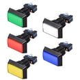 thumbnail image 1 of Juego de botón pulsador 49x33 cuadrado interruptor pulsador LED iluminado de 12V con microinterruptor para arcade de video 5 colores 5 piezas, 1 of 5