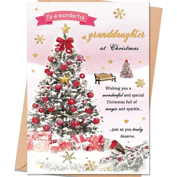 Tarjeta de Navidad uugtcard para nieta de la abuela y el abuelo