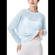 thumbnail image 2 of Blusa de Entrenamiento Holgada de Larga con Transparente para Mujer, Cuello Redondo y Mangas Largas Azul L, 2 of 8