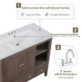 thumbnail image 4 of Dasun 36" Bathroom Vanity with Ceramic Basin, Bathroom Storage Cabinet with Two Doors and Drawers, Solid Frame, Metal Handles, Brown, 4 of 5