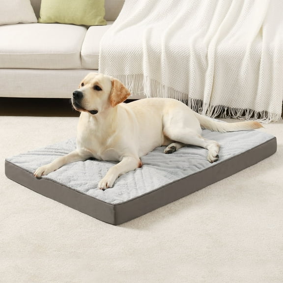 Waterproof 36" Dog Bed for Large Dogs with Washable Removable Cover,Pet Kennel Pad for Crates