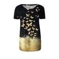thumbnail image 5 of Blusa de manga corta con estampado de cuello redondo informal para mujer a la moda, Tops de verano Pompotops hkajfhjk462803, 5 of 5