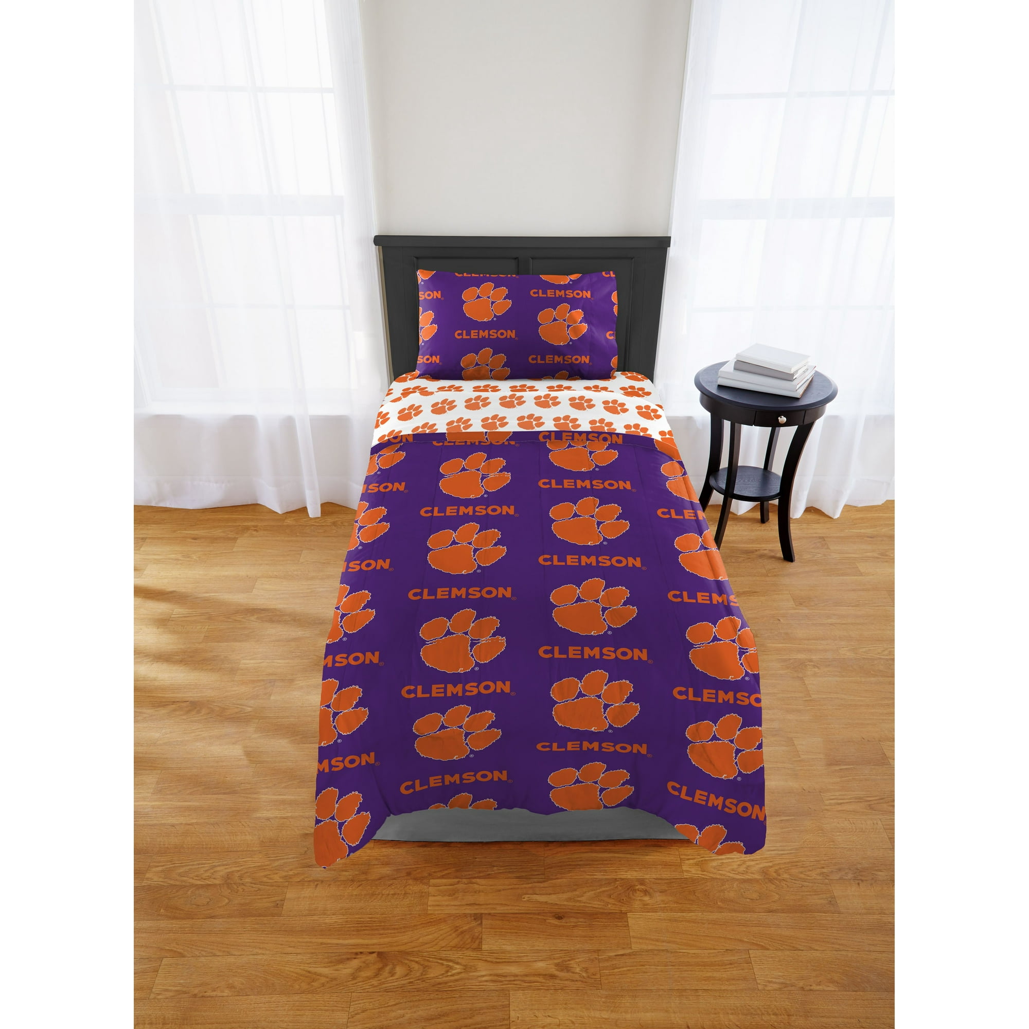 Clemson Tigers Comforter Set Bedding Ncaa Twin Xl Sheets Purple 4pc Details About Clemson Tigers Comforter Set Bedding Ncaa Twin Xl Sheets Purple 4pc Bed In A Bag