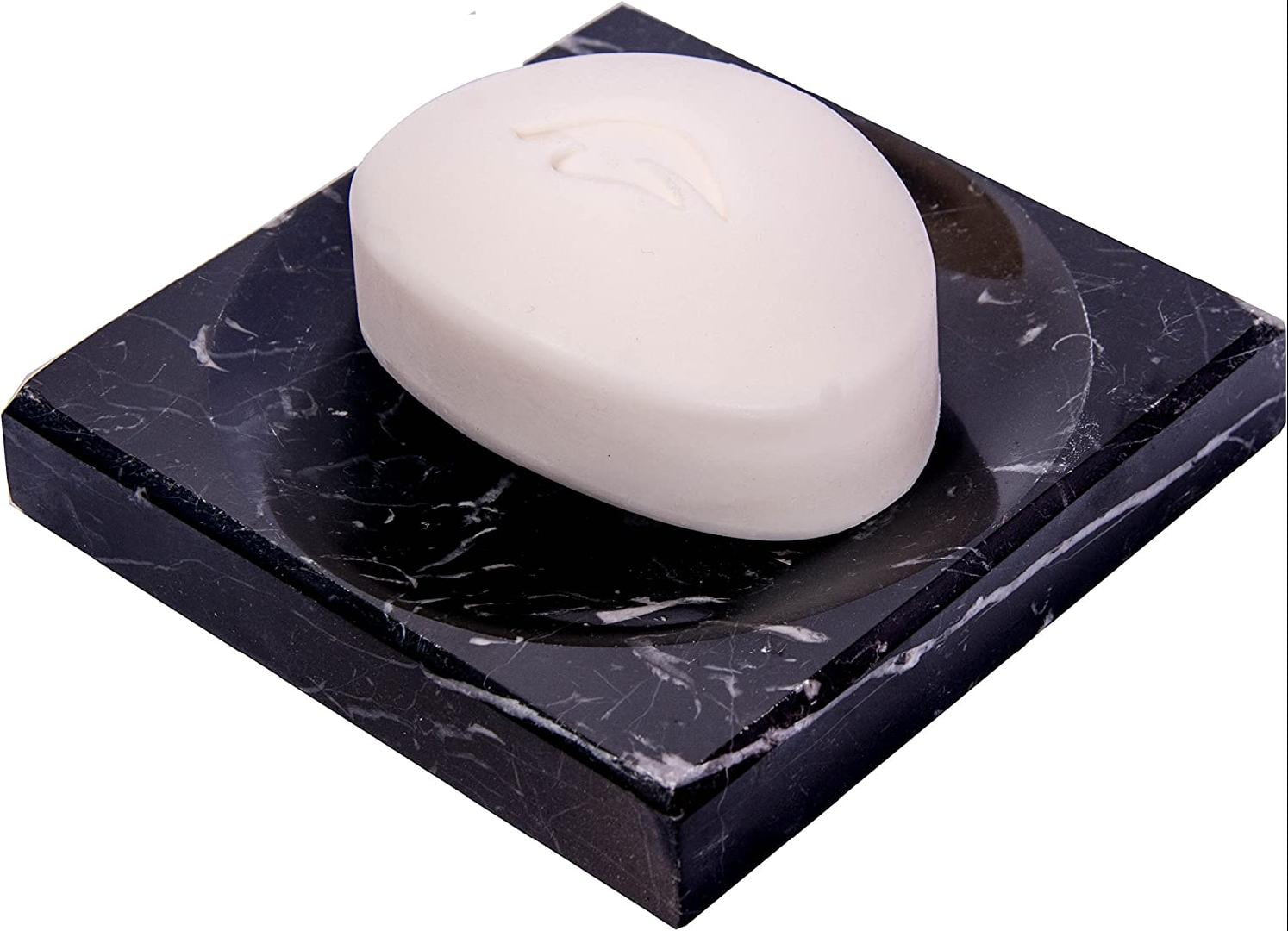 Black Marble Soap Dish Polished and Shiny Marble Dish Holder