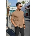 thumbnail image 5 of COOFANDY Mens Mock Turtle Neck Shirts Ribbed Short Sleeve Pullover Tops Basic Layered T-Shirts, 5 of 10