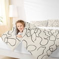 thumbnail image 4 of jejeloiu Abstract Geometric Striped Queen Comforter Set,Black Khaki Stripes Bedding Comforter Set For Girls Boys Reversible 3pcs, 4 of 8
