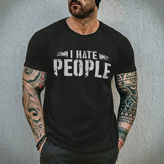 Honeeladyy Men's T-shirt Tops Adult Gift Street Style Sleeveless Summer Beach Funny Graphic Racerback Sayings Letter Print Blouse men tops under $5