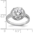 thumbnail image 5 of Sterling Silver Rhodium-Plated 8mm Center Halo Cz Ring (Size 6) Made In China qr6947-6, 5 of 5