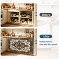 thumbnail image 4 of Boho Ethnic Cabinet Curtain 32"Wx55"L,Dustproof Pantry Door Curtain W/ Self Adhesive Tape,Vintage Bohemian Traditional Floral Classic Tall Storage Cover Privacy Drape for Bathroom Kitchen, 4 of 9