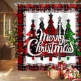thumbnail image 2 of Rideaux de Douche de Noël pour Salle de Bain, Rideau de Douche à Carreaux Rouges Flocons de Neige Arbre de Noël d'Hiver Joyeux Noël Décoration de Salle de Bain avec 12 Crochets Rideau de Douche en Tissu Imperméable 72x72 Pouces, 2 of 6
