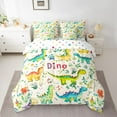 thumbnail image 2 of Homewish Safari Animaml Dinosaur 7-Piece Twin Bedding Sets,Watercolor Graffiti Dino Bedding Comforter Set,Beige Green Blue Sheet Sets For Boy Kids,Microfiber Bedroom Decor Reversible, 2 of 8