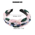 thumbnail image 2 of Unique Bargains 1 Pc Bling Pearl Tulle Knot Headband Hairband for Women Pink Green 1.18 Inch Wide, 2 of 7