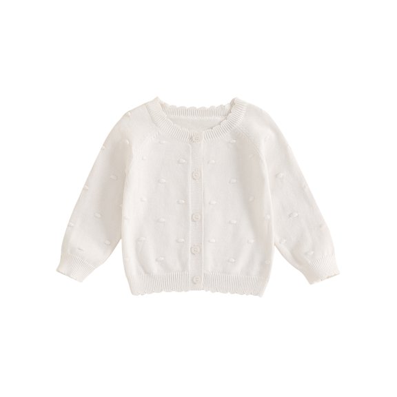 RUINIXCW Toddler Baby Girl Cardigan Sweater Spring Fall Winter Warm Knit Sweaters Jacket Newborn Infant Long Sleeve Button Up Knitwear Coat Tops