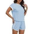 thumbnail image 5 of WUJINXIA Women's 2 Piece Summer Lounge Sets Cozy Shorts and Top for Home Errands Lounging, 5 of 6