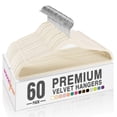 thumbnail image 1 of Perchas de terciopelo HOUSE DAY Ivory, 60 unidades, para ropa, 1 of 9