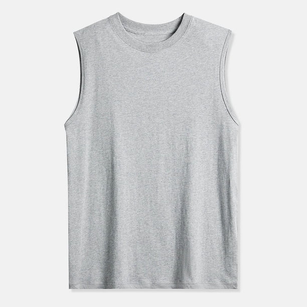 pstuiky Camiseta sin mangas para hombre, Camiseta sin mangas de cuello redondo, manga corta, lisa y cómoda para hombre Camisas de hombre m