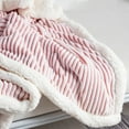 DISSA Sherpa Fleece Blanket Soft Pink and White Throw Blanket Cozy