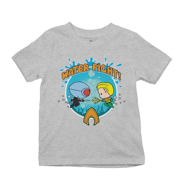 Playera Fan Army Justice League Talla 8 water fight manga corta gris