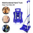 thumbnail image 2 of Sutekus Folding Hand Truck and Dolly 110-lbs Lightweight Portable Luggage Cart for School Travel Office Moving, Blue, 2 of 6