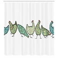 thumbnail image 3 of Ambesonne Chicken Shower Curtain, Farm Hen with Ornaments, 69"Wx75"L, Pale Green and White, 3 of 3