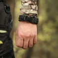 thumbnail image 4 of Bracelet Set for Men Women Bracelets Rope Braided with Parachute Cord for Emergency Outdoor Survival - Black+khaki, 4 of 5