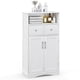 thumbnail image 2 of Costway Gabinete de Baño de Suelo con 2 Puertas 2 Cajones y 2 Estantes Ajustables Organizador de Almacenamiento 60 x 30 x 108 cm Blanco, 2 of 10