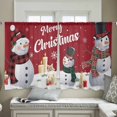 thumbnail image 5 of Merry Christmas Sheer Curtains 45 Inch Length 2 Panels Set, Semi Transparent Voile Rod Pocket Curtains for Living Dining Room Bedroom Drapes Red Xmas Snowman Snowflake Candle Winter, 5 of 8