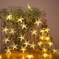 thumbnail image 5 of Battery Operated String Lights, 10ft 20LED Starfish String Lights Beach Ocean Fairy Lights for Garden Wedding Party Holiday Decoration, Warm White, 5 of 6