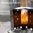 thumbnail image 6 of Topcobe Portable Fire Pit Stove - Smokeless Camping Bonfire for Backyard, Patio & Picnics - Magnesium Oxide Black Heater, 6 of 7