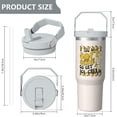 thumbnail image 5 of 1pc Mom - 1 30oz Tumbler with Straw & Handle - Insulated Stainless Steel Cup | Holiday Gift for Man Women (Christmas, Valentine's, Birthday), 5 of 7